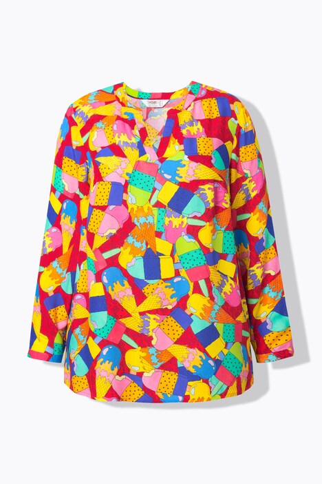 Tunique à volants, motif glace coloré