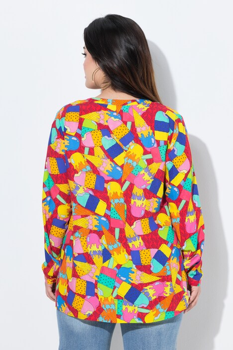 Tunique à volants, motif glace coloré