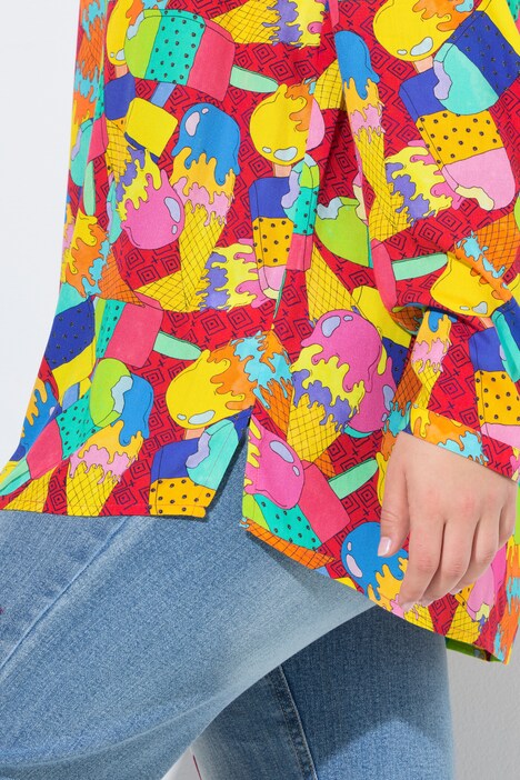 Tunique à volants, motif glace coloré