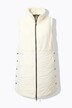 Lang vest, teddyfleece/quiltet, trykknapper i siden