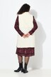 Lang vest, teddyfleece/quiltet, trykknapper i siden