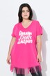Longshirt, A-lijn, graffitimotief, puntzoom met franje