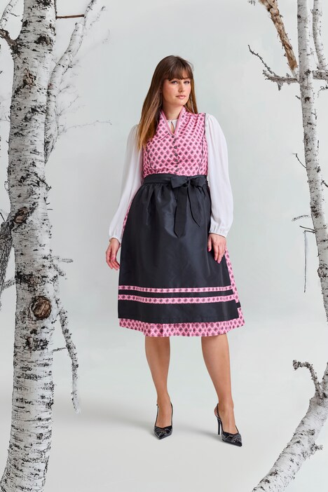 Chemisier traditionnel Dirndl. Manches longues et amples. Encolure ronde et taille élastique