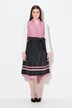 Dirndl sans manches, costume traditionnel bavarois. Laçage et col montant