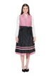Dirndl, ornamenty, stojáček, výstřih do V, bez rukávů