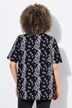 Maglia dal taglio svasato con lettere, scollo a V e mezze maniche