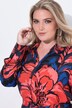Kjole, blomsterprint, skjortekrave, V-udskæring, lange ærmer, lommer