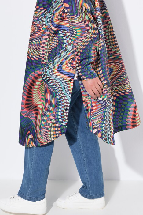 Functionele regencape, unisex, print, capuchon