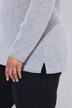 Merino trui, rolranden, V-hals, lange mouw