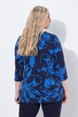 Shirt, bloemen, A-lijn, V-hals, 3/4-mouwen