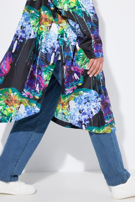 Functionele regencape, unisex, print, capuchon