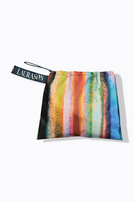 Poncho de pluie technique, modèle unisexe, capuche et imprimé coloré