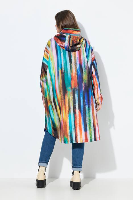 Poncho de pluie technique, modèle unisexe, capuche et imprimé coloré