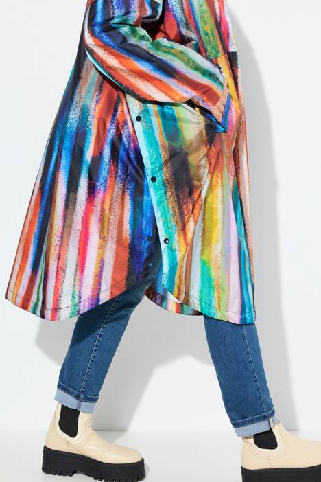 Poncho de pluie technique, modèle unisexe, capuche et imprimé coloré