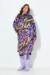 Poncho de pluie technique, modèle unisexe, capuche et imprimé coloré