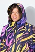 Poncho de pluie technique, modèle unisexe, capuche et imprimé coloré