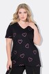 T-shirt coupe évasée, motif cœur scintillant