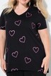 T-shirt coupe évasée, motif cœur scintillant