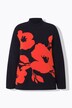 Maglione dal taglio oversize con fiori, collo alto e maniche lunghe