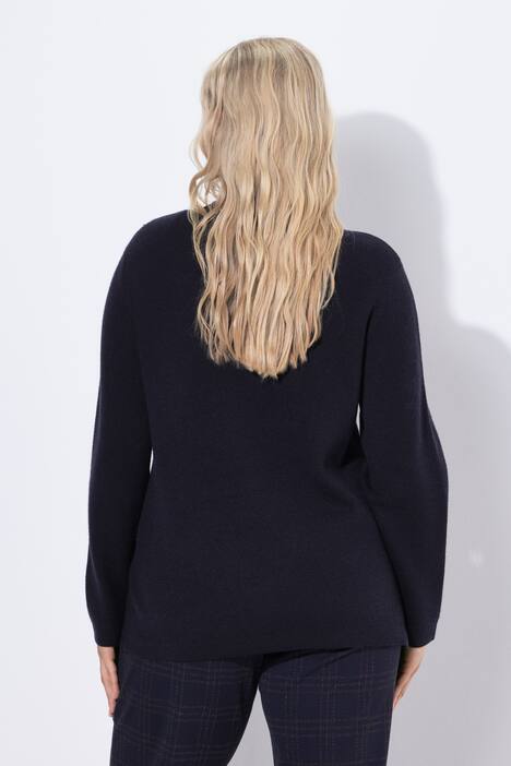 Pull, fleurs, oversize, col montant, manches longues