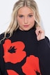 Maglione dal taglio oversize con fiori, collo alto e maniche lunghe
