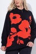 Maglione dal taglio oversize con fiori, collo alto e maniche lunghe