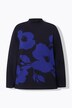 Maglione dal taglio oversize con fiori, collo alto e maniche lunghe