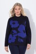 Maglione dal taglio oversize con fiori, collo alto e maniche lunghe
