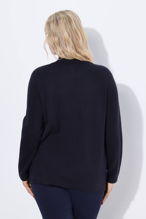 Pull, fleurs, oversize, col montant, manches longues