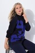 Maglione dal taglio oversize con fiori, collo alto e maniche lunghe