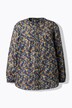 Bluse med metalliske linjer, A-form, rund hals, lange ærmer