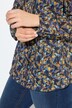 Bluse med metalliske linjer, A-form, rund hals, lange ærmer