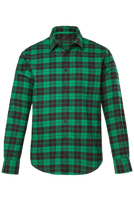 Kostkovaná košile JP1880, dlouhé rukávy, Kent límeček, Modern střih, do 8XL