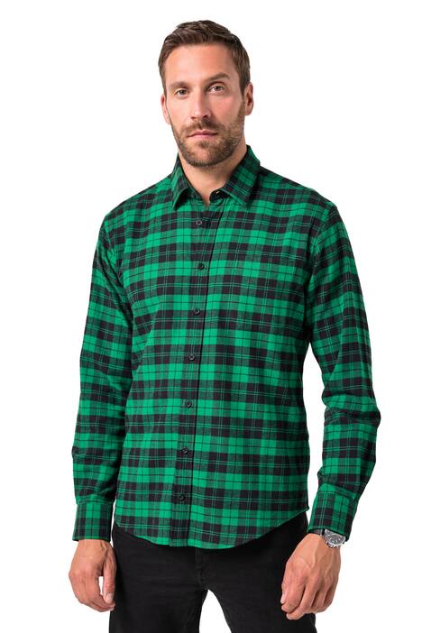 Kostkovaná košile JP1880, dlouhé rukávy, Kent límeček, Modern střih, do 8XL