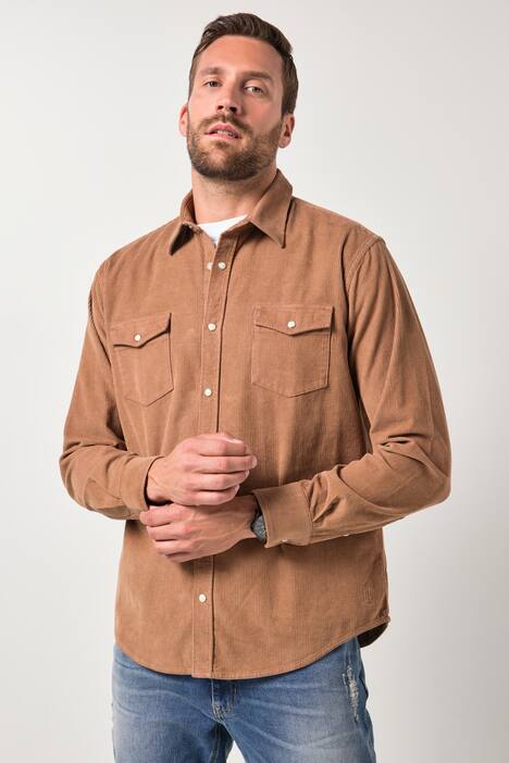 JP1880 Cordhemd, Langarm, Kentkragen, Modern Fit, bis 7 XL