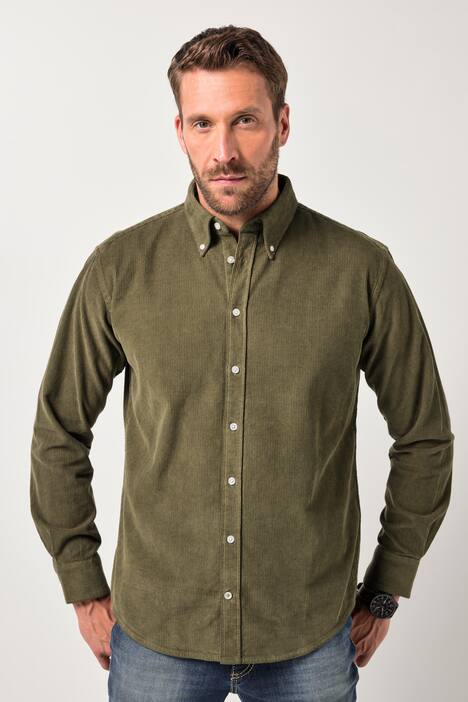 JP1880 Cordhemd, Langarm, Buttondown-Kragen, Modern Fit, bis 7 XL