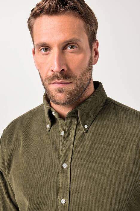 JP1880 Cordhemd, Langarm, Buttondown-Kragen, Modern Fit, bis 7 XL