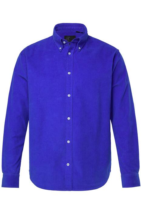 Manšestrová košile JP1880, dlouhé rukávy, límeček s knoflíky, Modern střih, do 7XL
