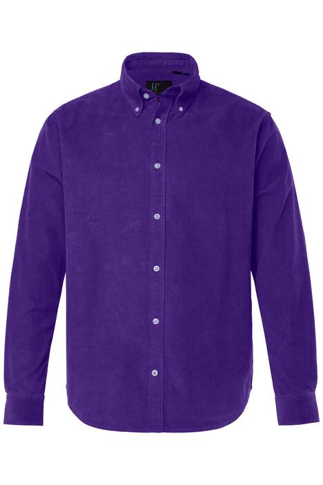 Manšestrová košile JP1880, dlouhé rukávy, límeček s knoflíky, Modern střih, do 7XL