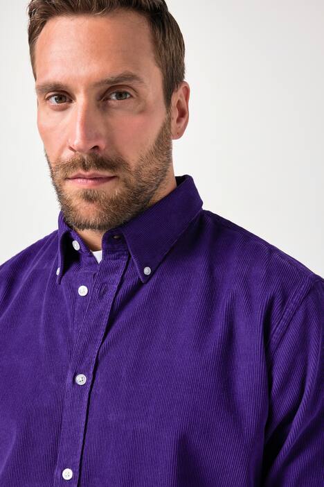 Chemise en velours côtelé JP 1880, manches longues et col à pointes boutonnées, coupe Modern Fit - jusqu'au 8 