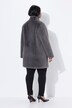Manteau court imitation fourrure, col montant et boutons-pression, coupe évasée