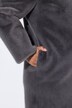 Manteau court imitation fourrure, col montant et boutons-pression, coupe évasée