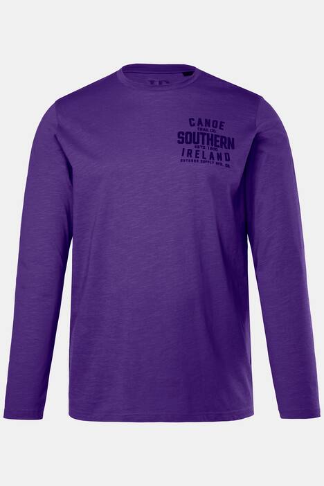 JP1889 T-shirt med lange ærmer, brystprint, rund hals, op til str. 8XL