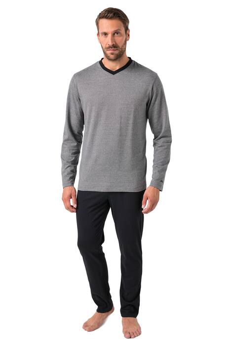 Pyžamo JP1880, domácí oblečení, dvojdílné, kontrastní detaily, do 8XL