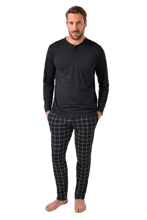 Pyžamo JP1880, domácí oblečení, dvojdílné, kostkované kalhoty, do 8XL