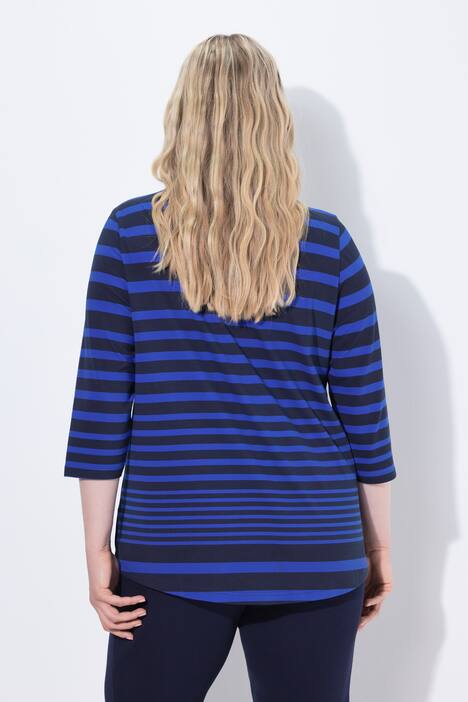 Camiseta, rayas horizontales, Classic, cuello redondo, mangas 3/4