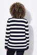 Pull rayé, maille envers, col polo et manches longues