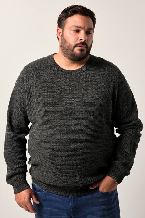 Men+ genser, melert kvalitet, bomull, opptil 8 XL