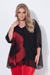 Síťovaná halenka, oversize, květovaný potisk, neprůhledný žerzejový top