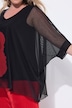 Síťovaná halenka, oversize, květovaný potisk, neprůhledný žerzejový top